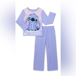 Disney Stitch Girls Long Sleeve Top and Pants Pajama Set, 2-Piece, Sizes 4-16